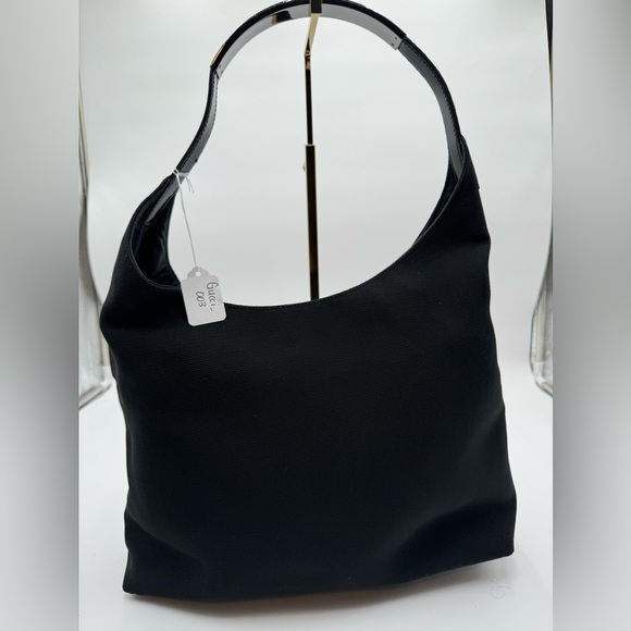 Gucci-Authentic- Hobo Black Canvas, leather / metal strap - Picture 11 of 12